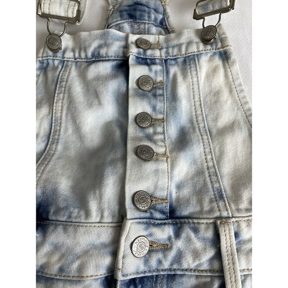 Harmony + Havoc Denim Overalls Shortalls Size 3 Destroyed Distressed Acid Wash - Picture 7 of 12